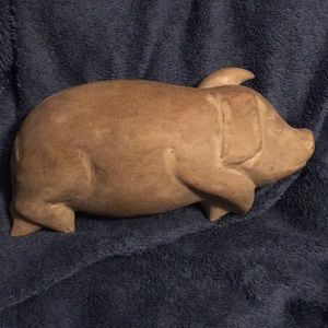Wooden decorative pig